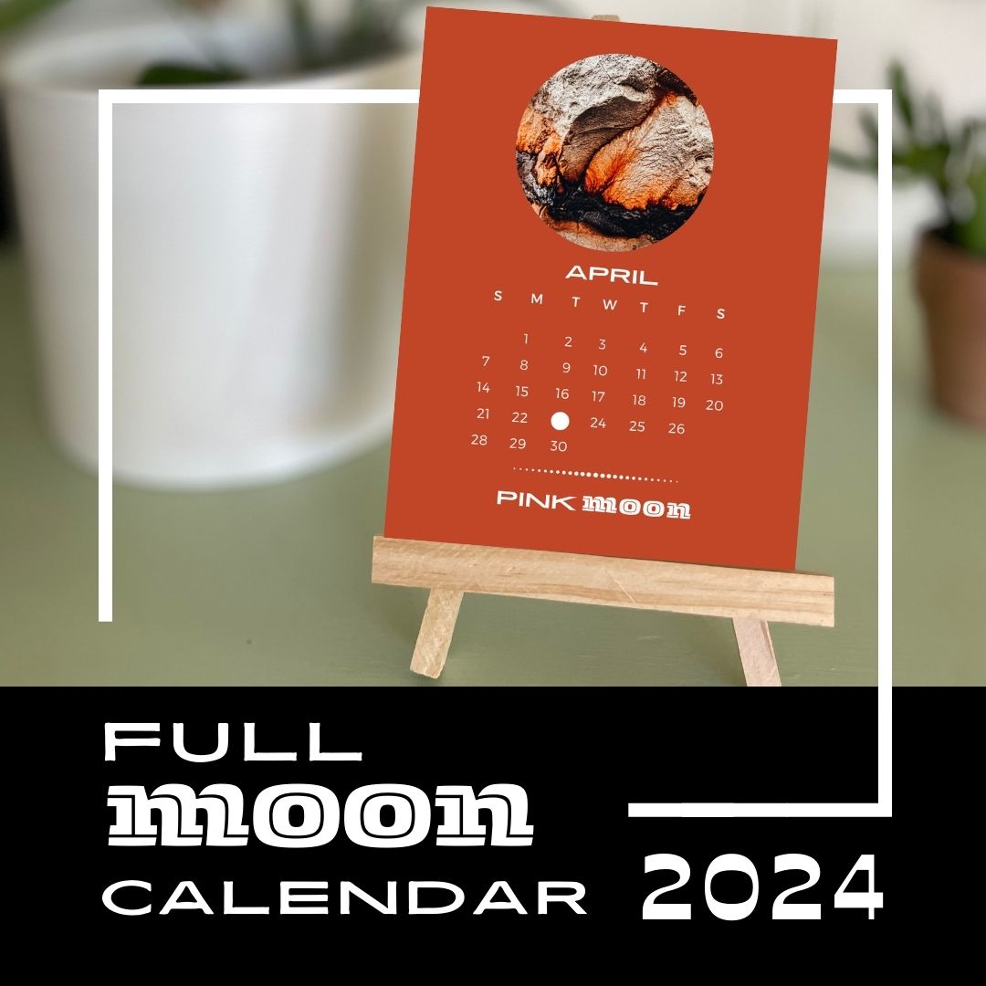 2024 Full Moon Calendar Mantra Postcard Set